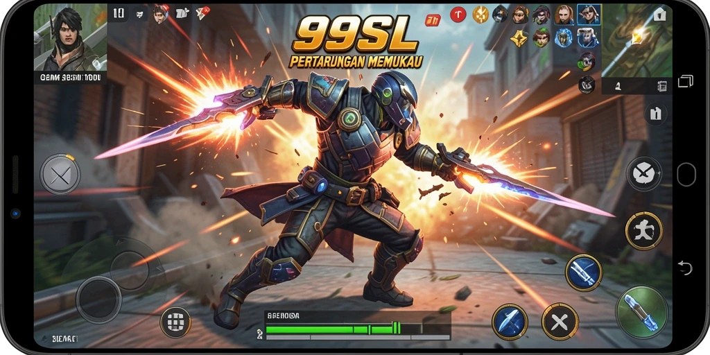 Tampilan gameplay 99SL yang menegangkan saat bertarung.