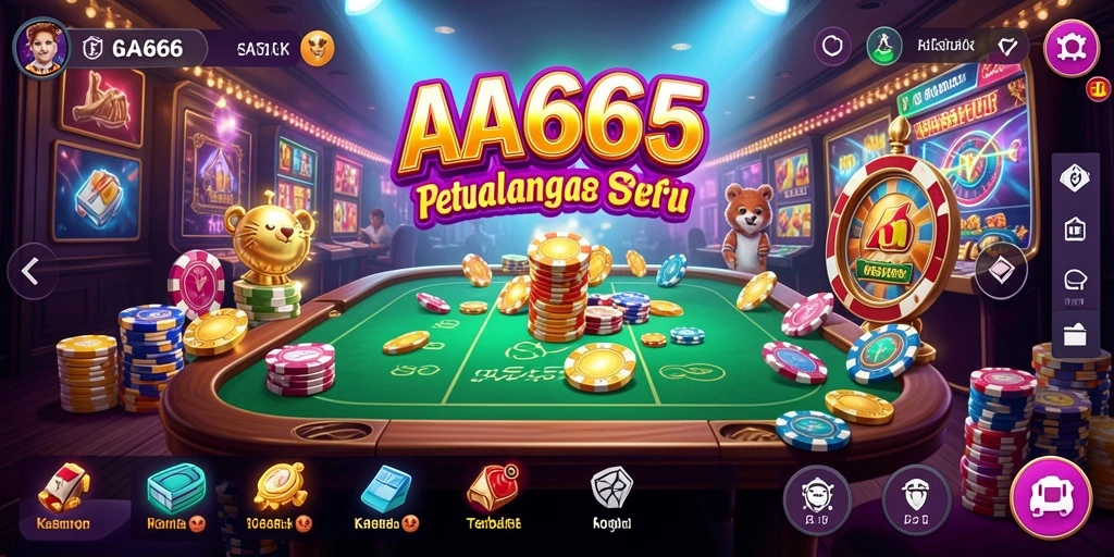 Tangkapan layar menunjukkan gameplay seru dalam aplikasi Kasino AA666.