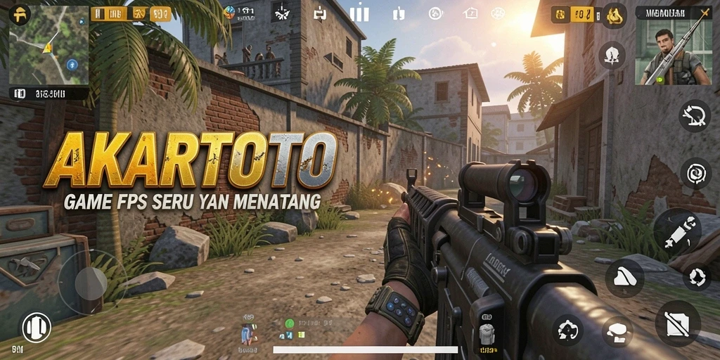 Screenshot aksi seru dalam gameplay FPS AKARTOTO.