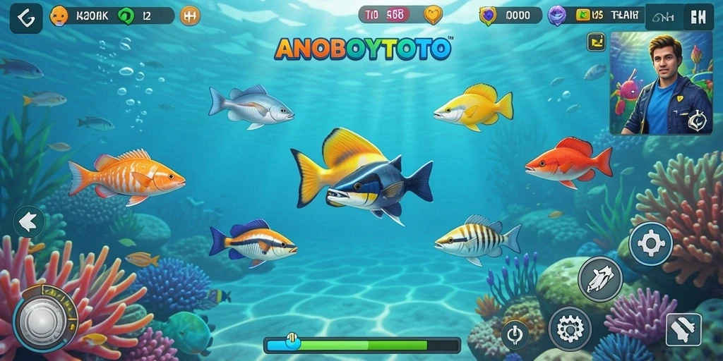 Tangkapan layar ANOBOYTOTO menampilkan aksi seru dalam permainan Tembak Ikan.