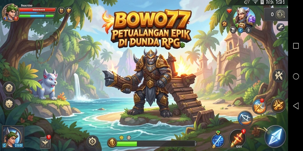 Tampilan menarik dari BOWO77 yang menunjukkan aksi gameplay RPG.