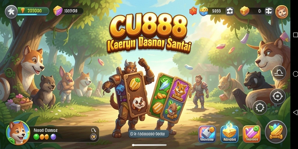 Screenshot gameplay CU888 menampilkan aksi seru dan grafik cerah.