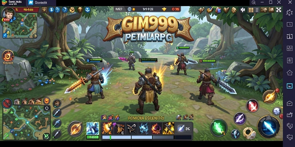 Gameplay GIM999 yang seru dengan pertarungan epik dan eksplorasi.
