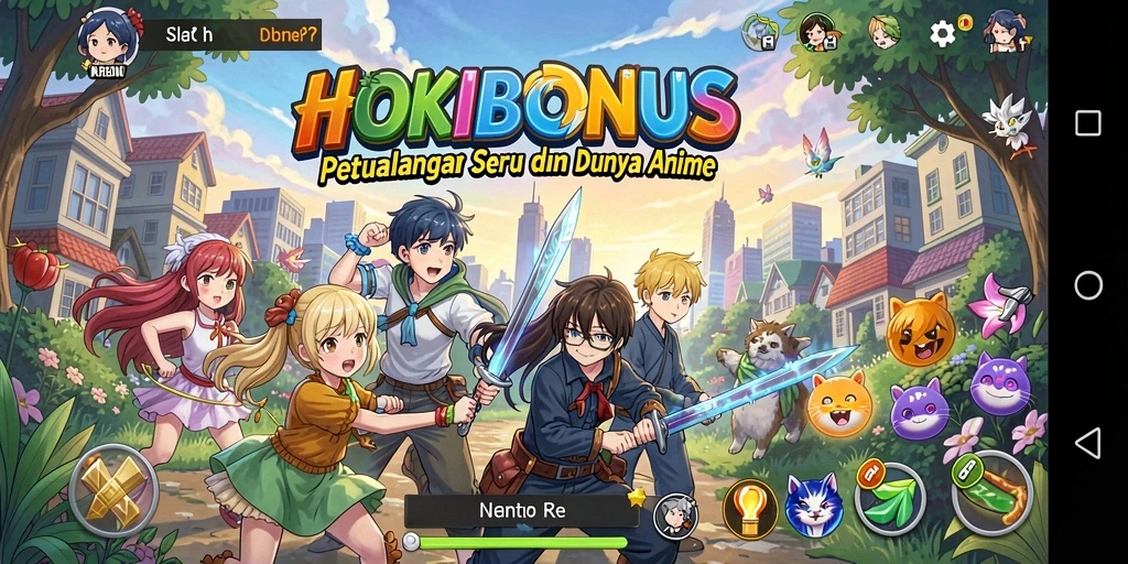 Screenshot HOKIBONUS menampilkan momen seru dalam bertempur di dunia anime.