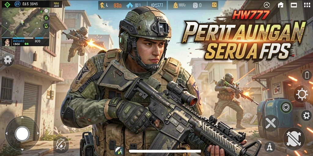Gameplay menegangkan dalam HW777 saat melawan musuh.