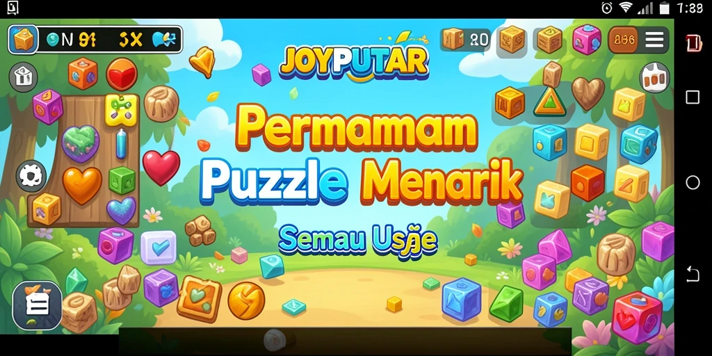 Tangkapan layar gameplay JOYPUTAR yang penuh warna dan menantang.