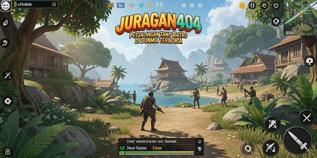 Tampilan gameplay menakjubkan dari JURAGAN404 dalam dunia terbuka.