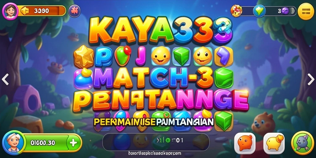 Tampilan gameplay KAYA33 dengan aksi Match-3 yang dinamis.