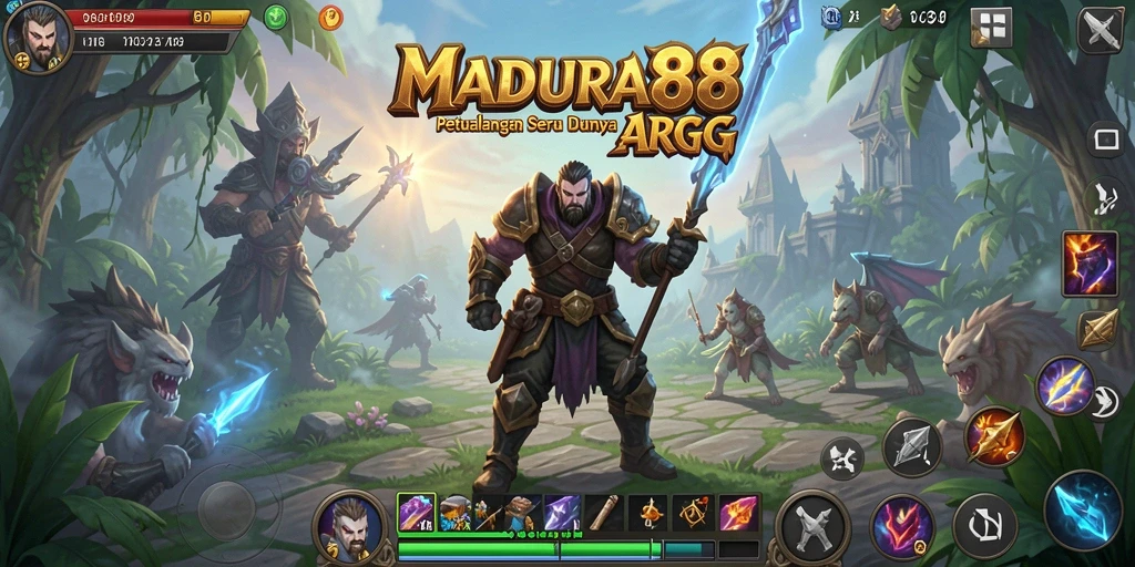 Screenshot gameplay MADURA88 memperlihatkan aksi pertempuran yang mendebarkan.