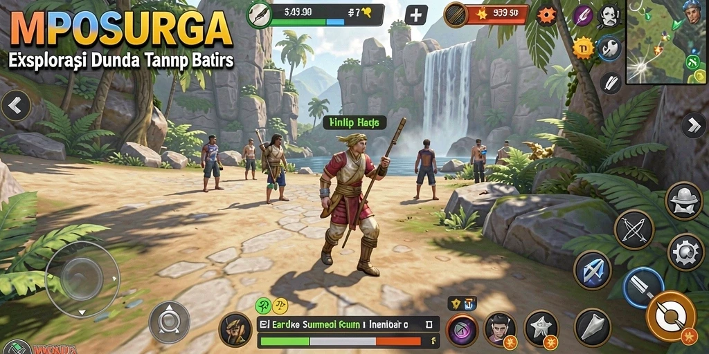 Gameplay seru di dunia terbuka MPOSURGA dengan eksplorasi tak terbatas.