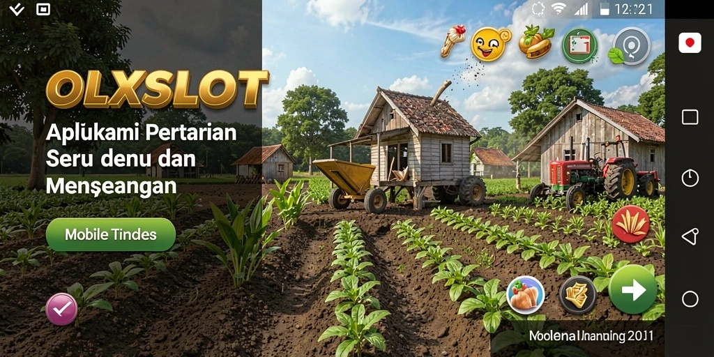 Tampilan gameplay OLXSLOT yang menarik dengan kebun yang subur.