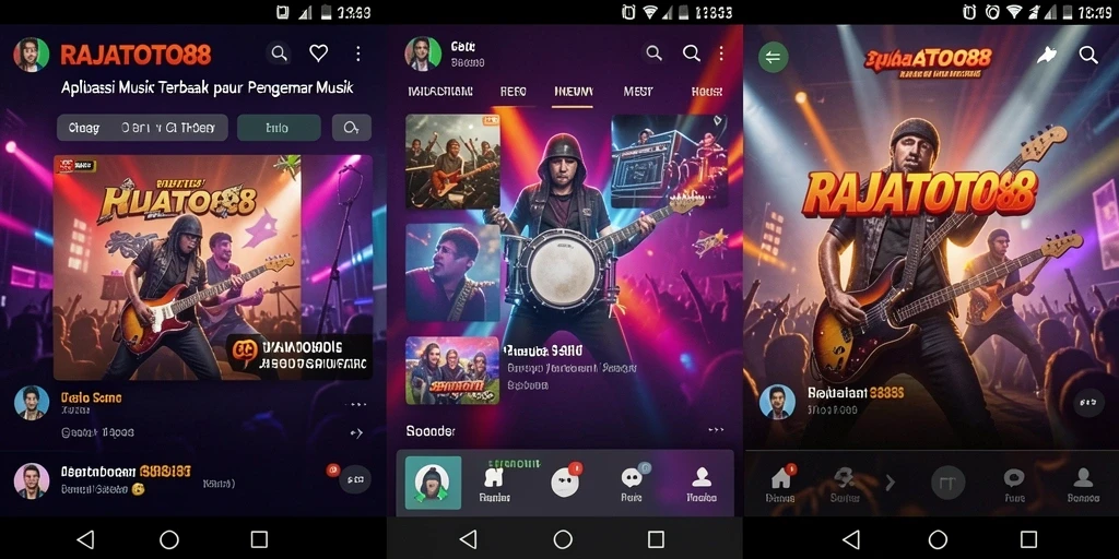 Tampilan gameplay RAJATOTO88 dengan berbagai pilihan musik.