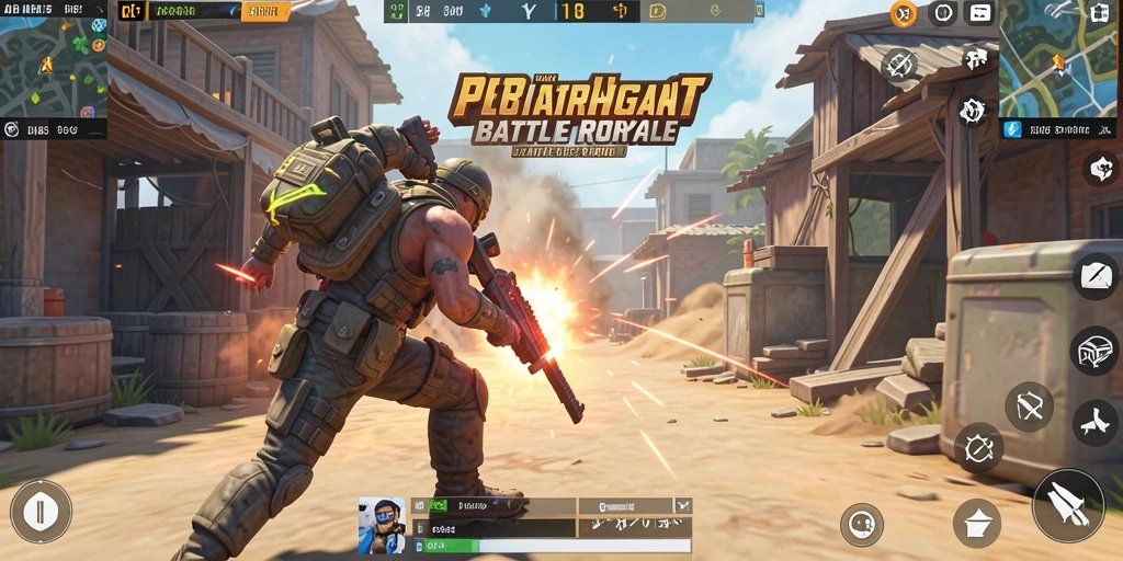 Gameplay seru RP8 dengan pertarungan Battle Royale yang mendebarkan.