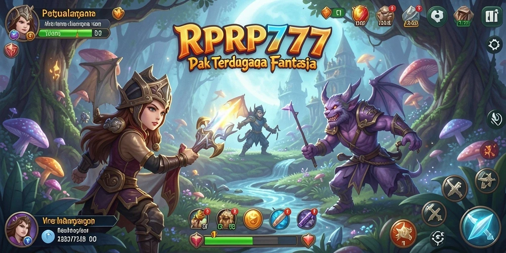 Screenshot RPRP777 menampilkan aksi seru dalam pertempuran RPG.