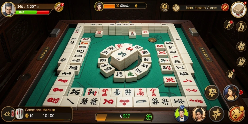 Tampilan gameplay seru SD107 yang penuh strategi Mahjong.
