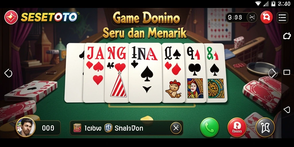 Screenshot SESETOTO menampilkan gameplay Domino yang menarik dan interaktif.