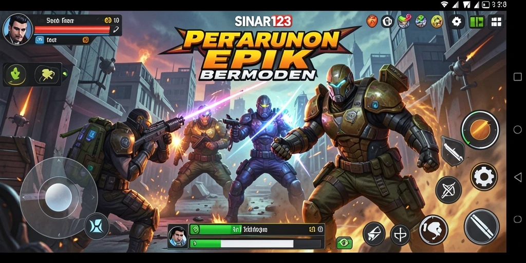 Screenshot menampilkan karakter bertarung dengan gerakan cepat di arena.