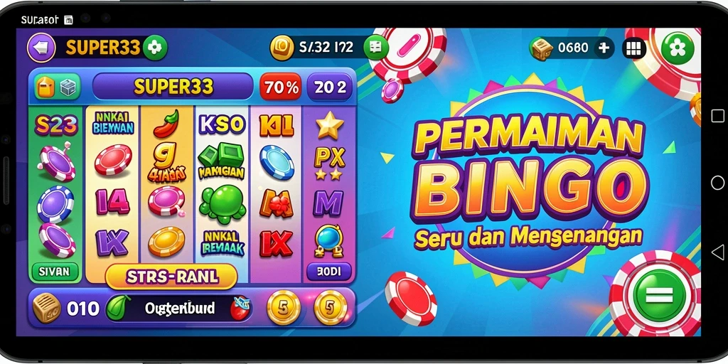 Tampilan gameplay seru dari SUPER33 yang menggambarkan bingo.