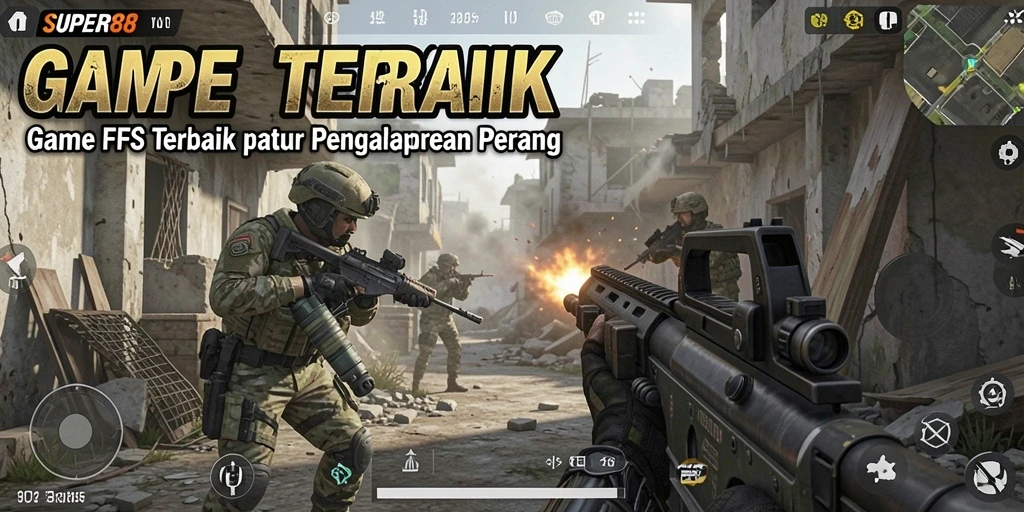 Tampilan gameplay menegangkan dalam SUPER88 yang menunjukkan aksi cepat.