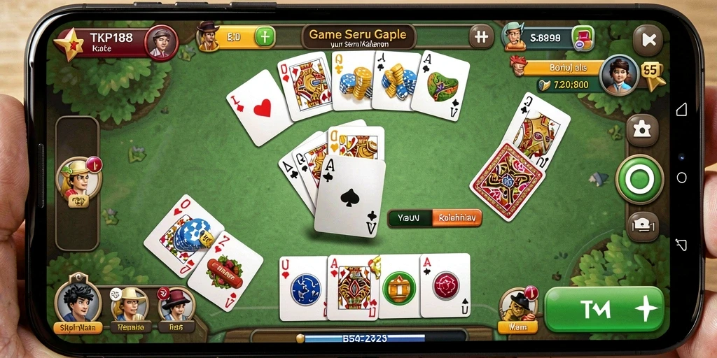 Tampilan gameplay seru TKP188 dalam permainan Gaple.