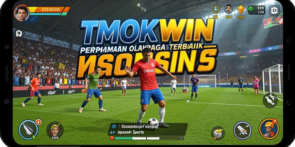 Screenshot TMOKWIN menampilkan aksi permainan olahraga yang seru dan interaktif.