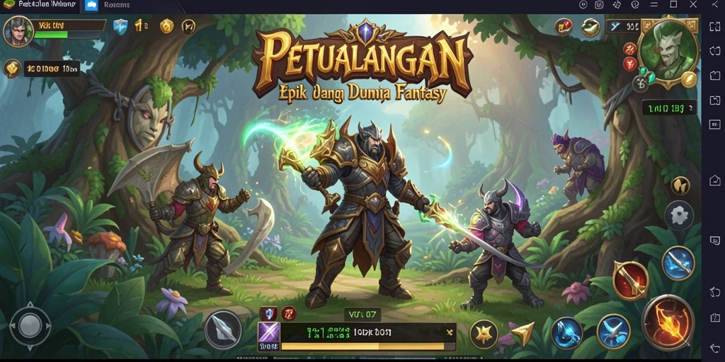 Screenshot utama V07 menampilkan gameplay RPG yang seru dan mendebarkan.