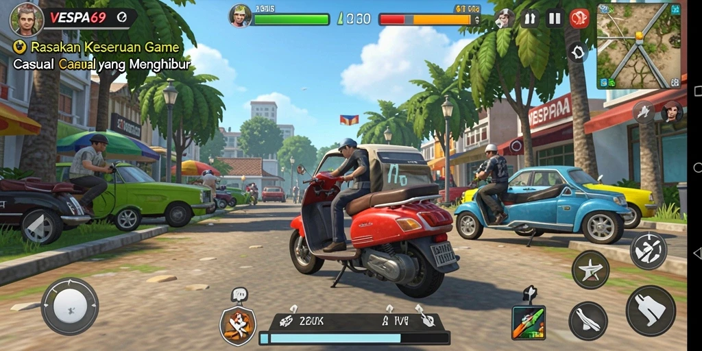 Tampilan gameplay VESPA69 yang seru dan mengasyikkan.